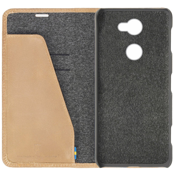Portefeuille krusell sunne 2 cartes pour sony xperia l2 nude