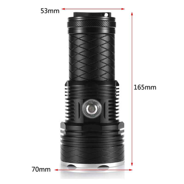 Lampe de plongée tactique 4 LED XHP70, étanche jusqu'à 200 m