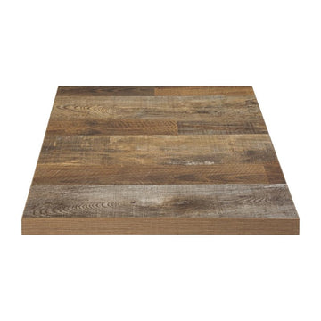 PLATEAU DE TABLE CARRÉ EFFET BOIS VIEILLI 60x60 - clicktofournisseur.com