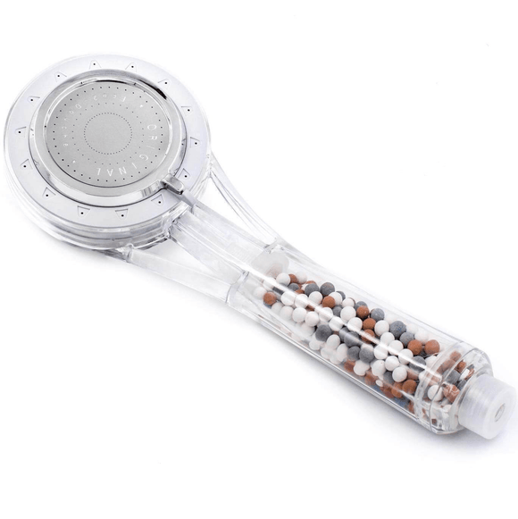 Douchette ECO2-Douche L'ORIGINAL transparent avec pierres naturelles de tourmaline, germanium et argile.