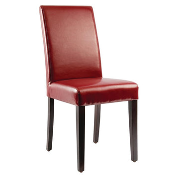 LOT DE 2 CHAISES EN SIMILI CUIR ROUGES - clicktofournisseur.com