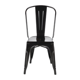 LOT DE 4 CHAISES BISTRO EN ACIER NOIR - clicktofournisseur.com