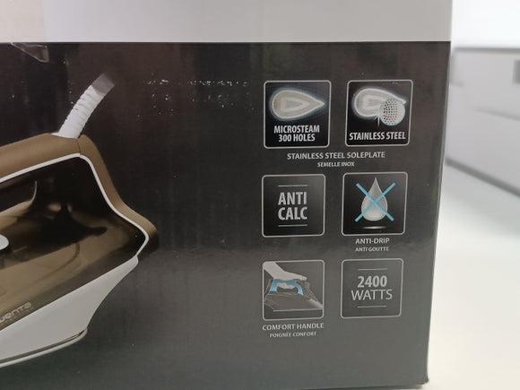 Ecost Customer Return, Rowenta Effective + DX1635 Steam iron Stainless Steel soleplate 2400 W Brown