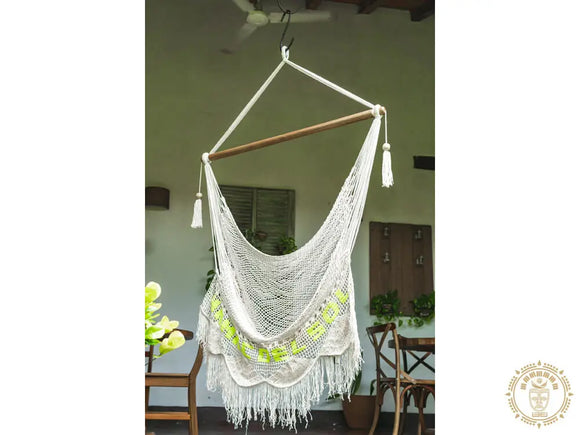 Hamac chaise xl  camoapa  broderie crochet