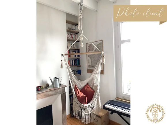 Hamac chaise xl  camoapa  broderie crochet