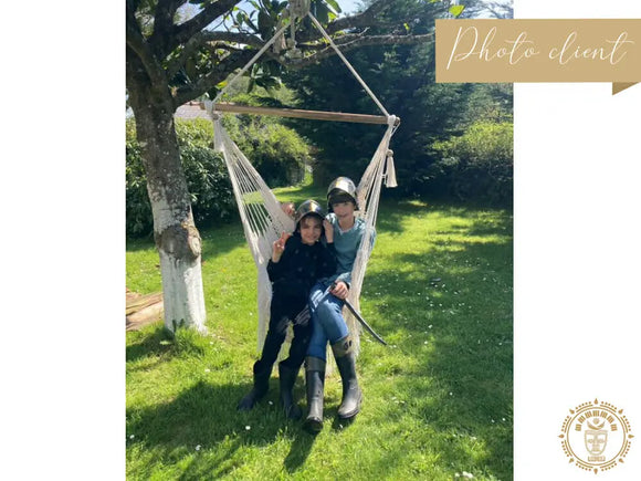 Hamac chaise xl  camoapa  broderie crochet