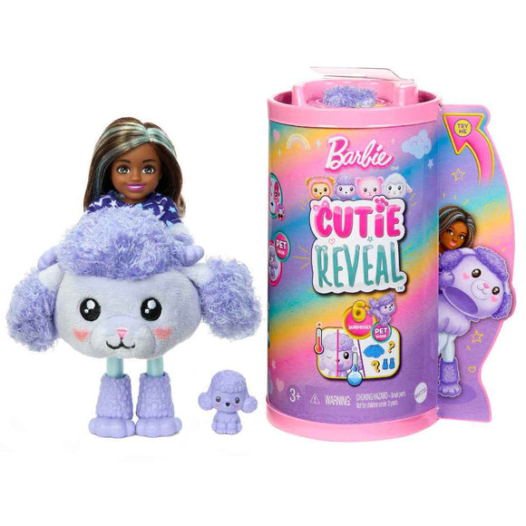 Poupée Barbie® Cutie Reveal Chelsea avec un joli t-shirt sur un caniche
