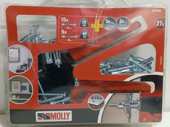 Retour client Ecost Molly M71925XJ M71925 Lot de 20 chevilles murales 10 x 4 x 33 mm et 10 x 5 x