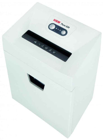 Destructeur de papier HSM Pure 320 Déchiquetage en particules 23 cm Blanc