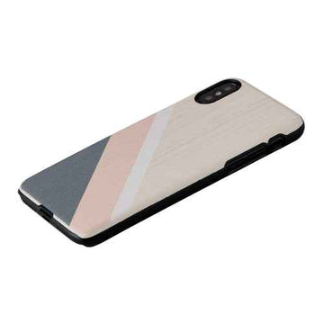 Coque pour smartphone MAN&WOOD iPhone X/XS rose et noir
