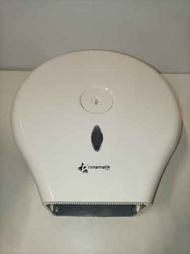 Ecost Customer Return, PrimeMatik Toilet Paper Dispenser and Holder. White Industrial Toilet Roll Ho