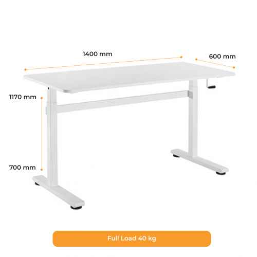 Table réglable en hauteur Up Up Loki Blanc
