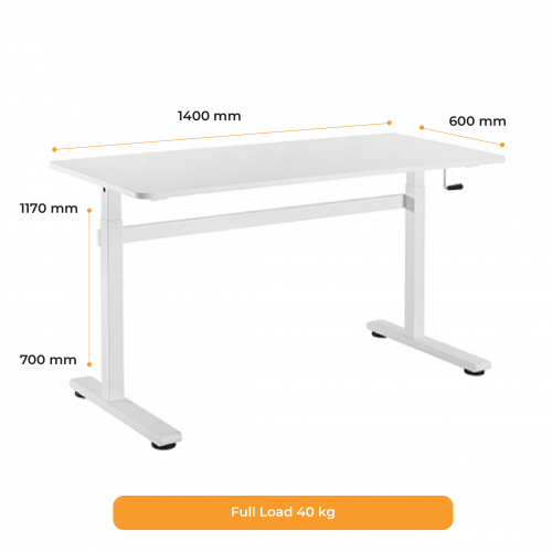 Table réglable en hauteur Up Up Loki Blanc