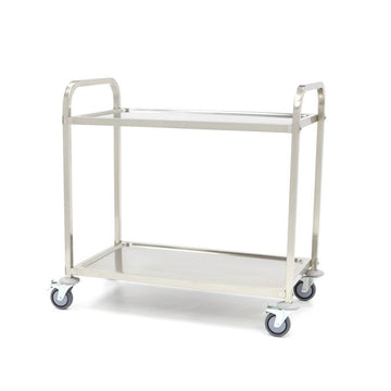 Chariot de Service en Inox 2 plateaux - clicktofournisseur.com
