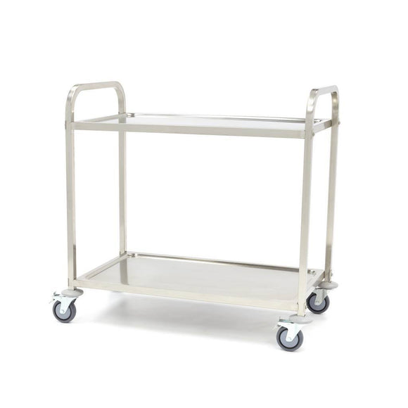 Chariot de Service en Inox 2 plateaux - clicktofournisseur.com