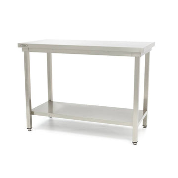 Table en acier inoxydable 160x60cm avec étagère - clicktofournisseur.com