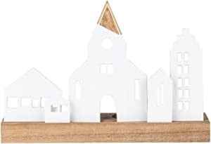 Retour client Ecost Roues Objet lumineux City Bois d'acacia et porcelaine de haute qualité Te