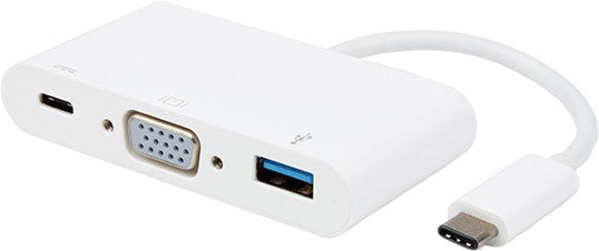 Adaptateur Vivanco USB-C - VGA 3 en 1, blanc (34294)