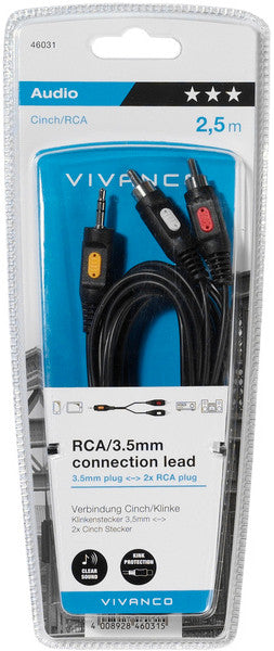 Vivanco cable 3,5mm - 2xRCA 2.5m (46031)