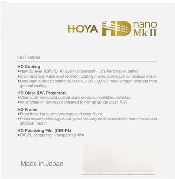 Filtre Hoya UV HD Nano Mk II 52 mm