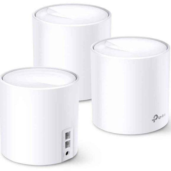 Système maillé Wi-Fi 6 pour toute la maison TP-LINK Deco X60 AX5400 V3.2, pack de 3, processeur quad-core, 2 ports GE RJ45, 4 antennes internes MU-MIMO (P)
