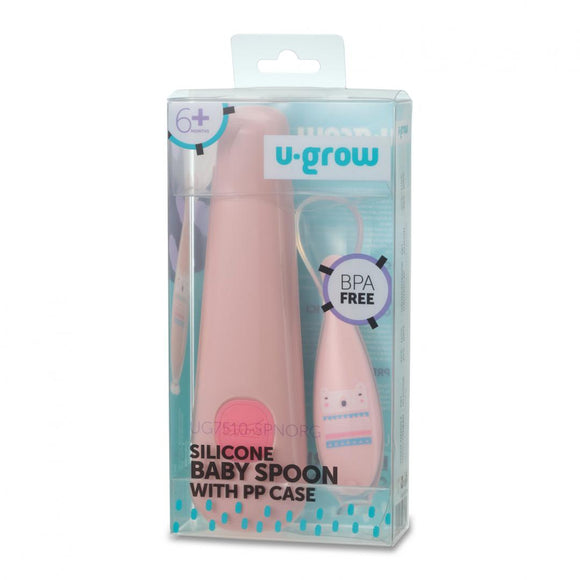 Porte-cuillère en silicone, rose, U-Grow