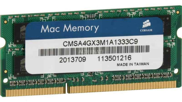 Corsair 4GB (1 x 4 GB) DDR3 1333MHz CL9 Mac Memory SODIMM