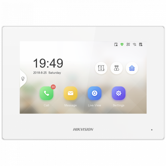 Moniteur d'interphone vidéo 7 blanc  ds-kh6320-le1/whb  timbre vert 7 lei