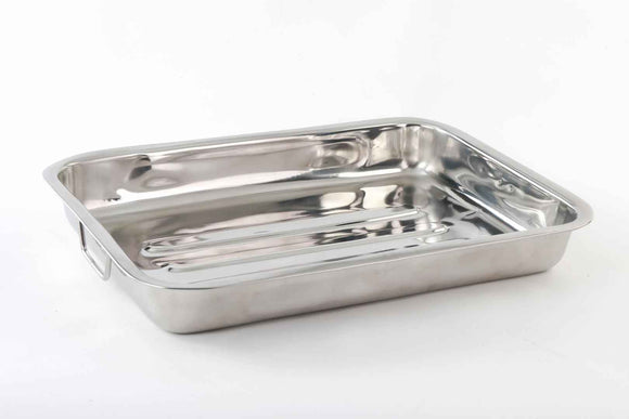 PLATEAU DE FOUR EN ACIER INOXYDABLE 25x19x4,5 CM