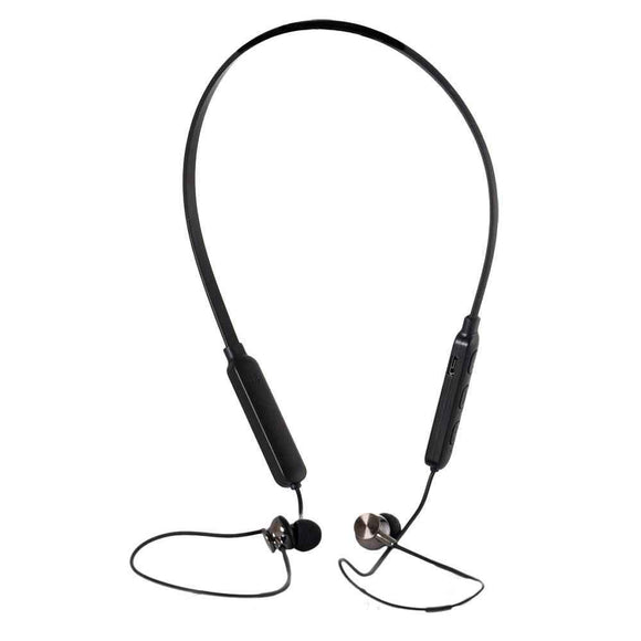 Casque audio sans fil intra-auriculaire avec câble de connexion et clip magnétique, pour smartphone, microphone sur le câble, connexion via Bluetooth 5.0, noir, "SPBH-SPORTY", (timbre vert 0,18 lei)