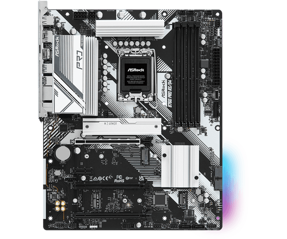 ASROCK MB Desktop B760 Pro RS (S1700, 4x DDR4, 2x PCIe 4.0 x16, 1x PCIe 3.0 x16, 1x PCIe 3.0 x1, 2x Hyper M.2 PCIe Gen4x4, 1x M.2 PCIe Gen 4x2, 4x SATA3, 2x USB-C, 7x USB 3.2, 4x USB 2.0, 1xRJ-45 2.5GB, 1x HDMI, 1x DP, ATX