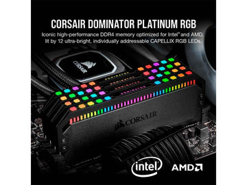 Mémoire DDR5 6 000 MHz 32 Go (2 x 16 Go) DIMM sans tampon CL30 standard PMIC XMP 3.0 DOMINATOR PLATINUM RGB noir, dissipateur thermique, LED RGB, 1,4 V