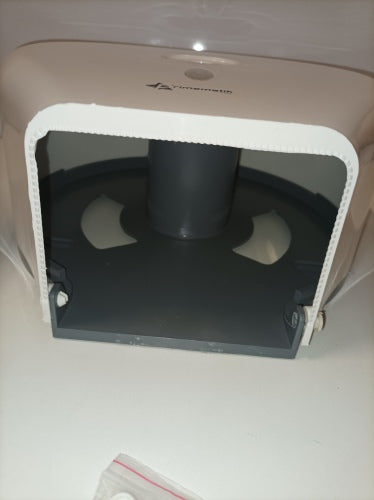 Retour client Ecost, distributeur et support de papier toilette PrimeMatik. Porte-rouleau de papier toilette industriel blanc.