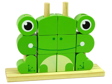 Creative Spatial Wooden Bricks 3D Frog Puzzle