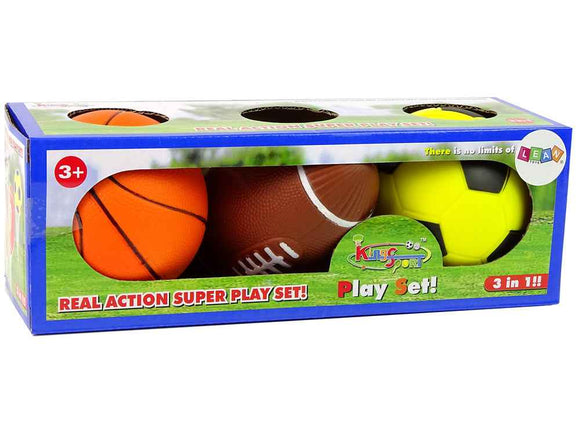 Ensemble de ballons de sport souples 3 en 1 pour le football et le basket-ball