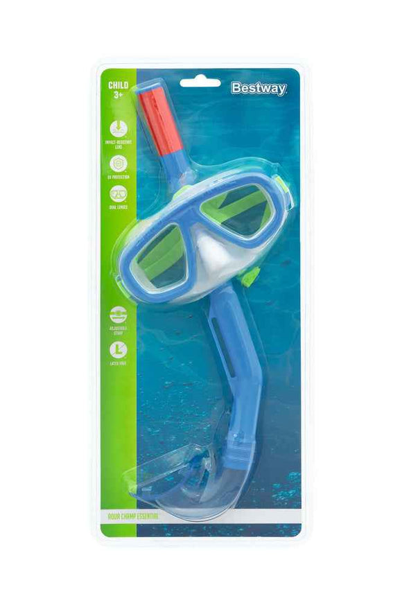 Masque de plongée avec tuba bleu marine Bestway 24018