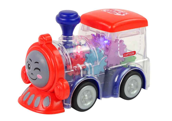 Locomotive pour tout-petits avec lumières LED et roues mobiles et entraînement par friction