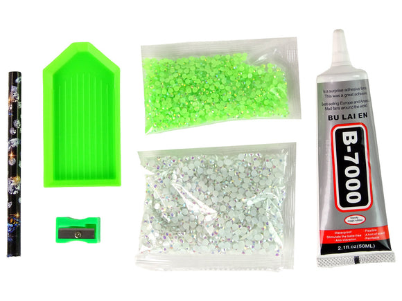 Kit licorne créatif diy diamants cristaux vert
