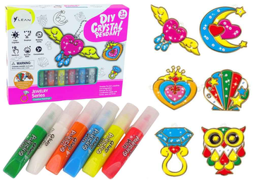 Pendentifs de peinture sur vitrail Bijoux en peinture solidifiée 6 pièces.