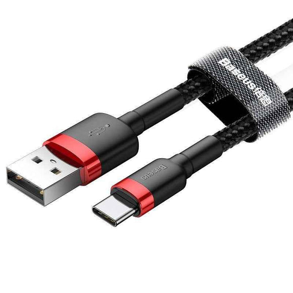 Câble USB Baseus Cafule 2 m USB A USB C Noir, Rouge
