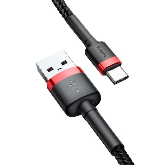 Câble usb baseus cafule 2 m usb a usb c noir rouge
