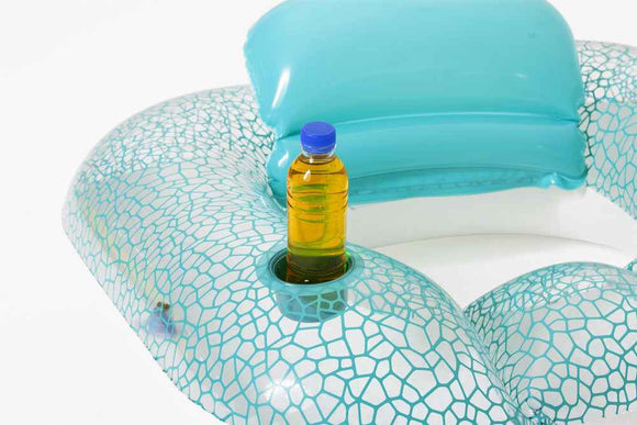 Coussin gonflable rond bleu 102 x 94 cm Bestway 43097