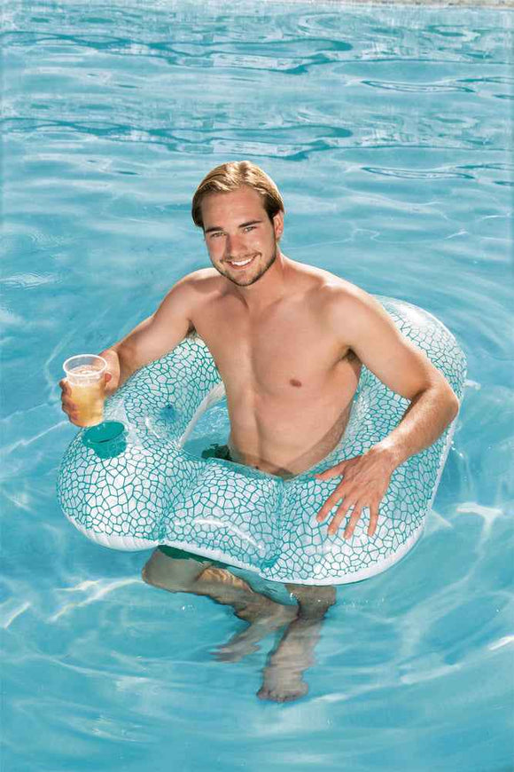 Coussin gonflable rond bleu 102 x 94 cm Bestway 43097