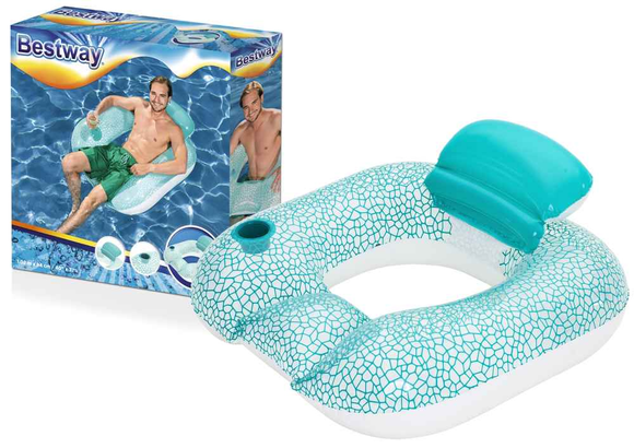 Coussin gonflable rond bleu 102 x 94 cm Bestway 43097