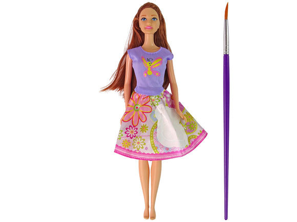 Doll Long Hair Painting Dress