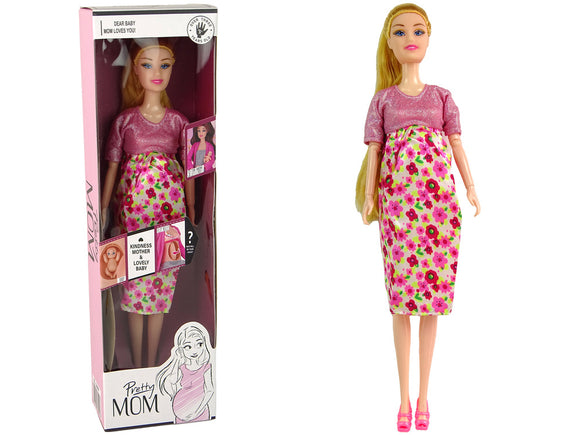 Baby Doll Pregnant Pink Dress Flowers