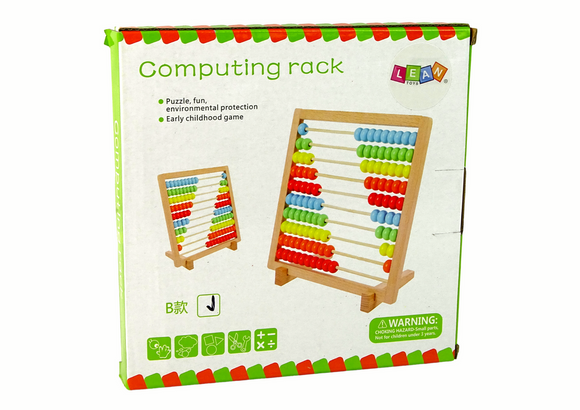 Boulier scolaire en bois avec perles colorées