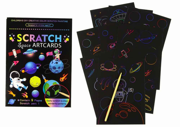 Livre de coloriage à gratter pour enfants sur l'espace