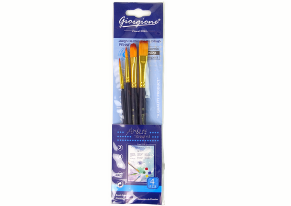 Ensemble de pinceaux d'artiste 4 formes