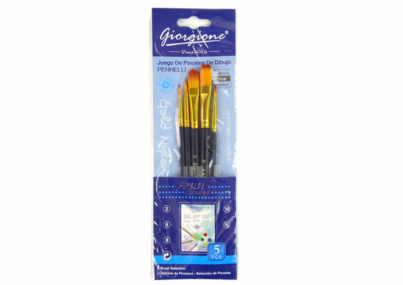 Ensemble de pinceaux d'artiste 5 formes